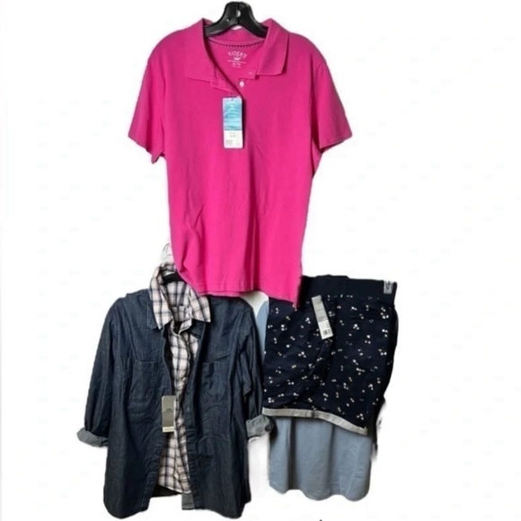 Y2K  utility shorts Cotton,blue floral,mid rise,vtg,NWT comfy,elastic waist band - Picture 15 of 16